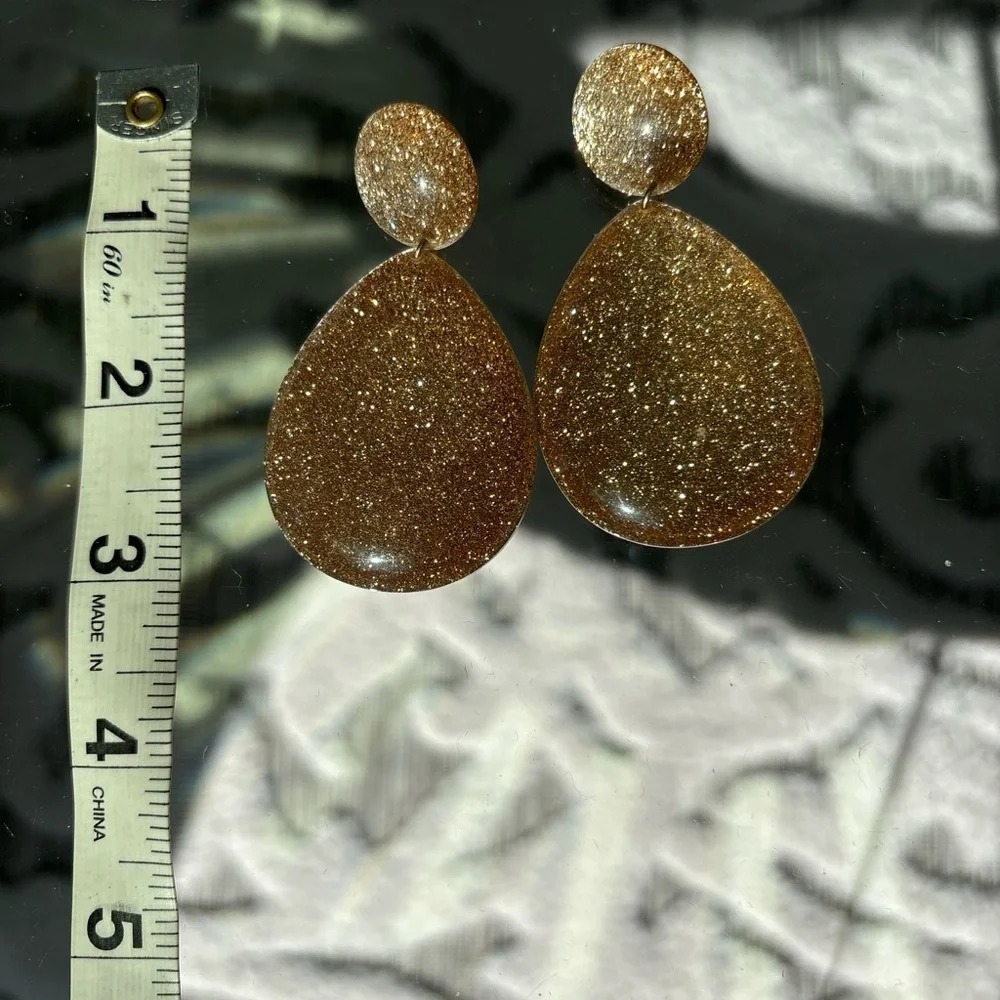 Gold Sparkle Drop Earrings